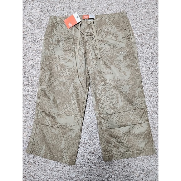 Nike Pants - Nike The Athletic Dept. Women's Cotton Capri's Medium Beige Pockets Deadstock